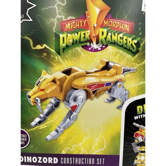 Power Rangers Construction Set SABERTOOTH Dinozord Yellow Ranger 155 Pieces New - Picture 3 of 8